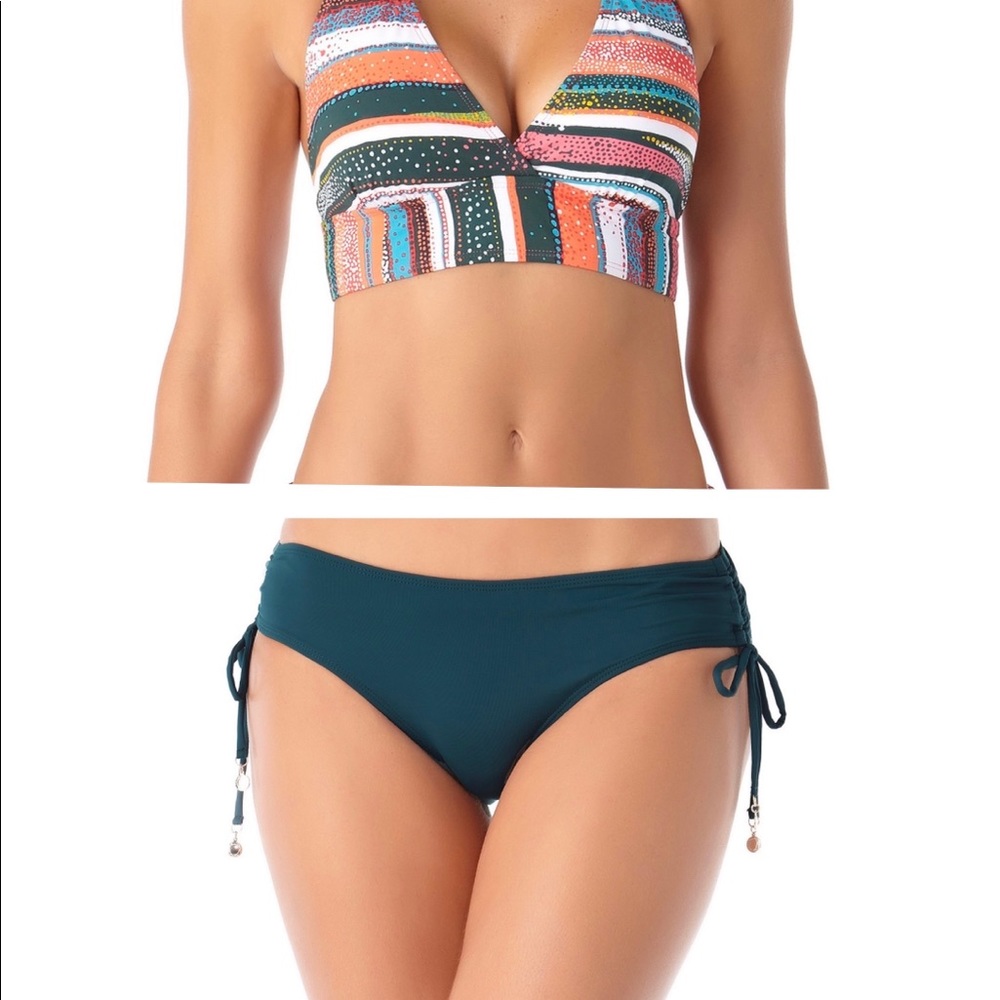 ❌SOLD❌ Multi Stripe Halter-Neck Top & Side Tie Bottom